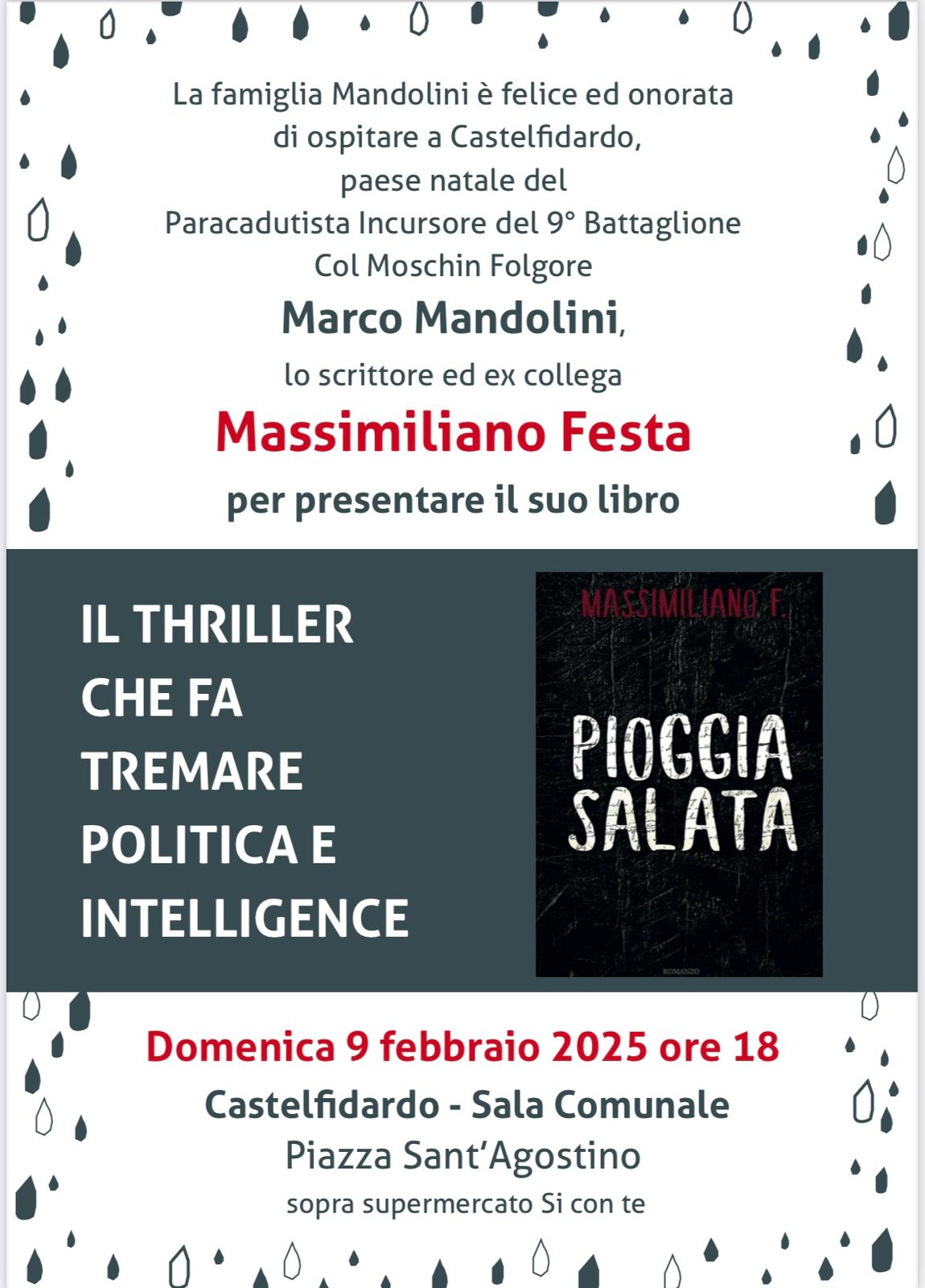 Pioggia salata, presentazione del libro di Massimiliano Festa